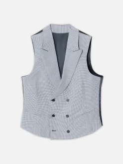 Chaleco chaque clasico pata de gallo azul