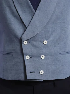 Chaleco chaque cuello redondo azul pizarra