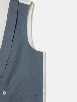 Chaleco chaque cuello redondo azul pizarra