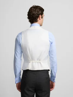 Chaleco chaque cuello redondo blanco roto