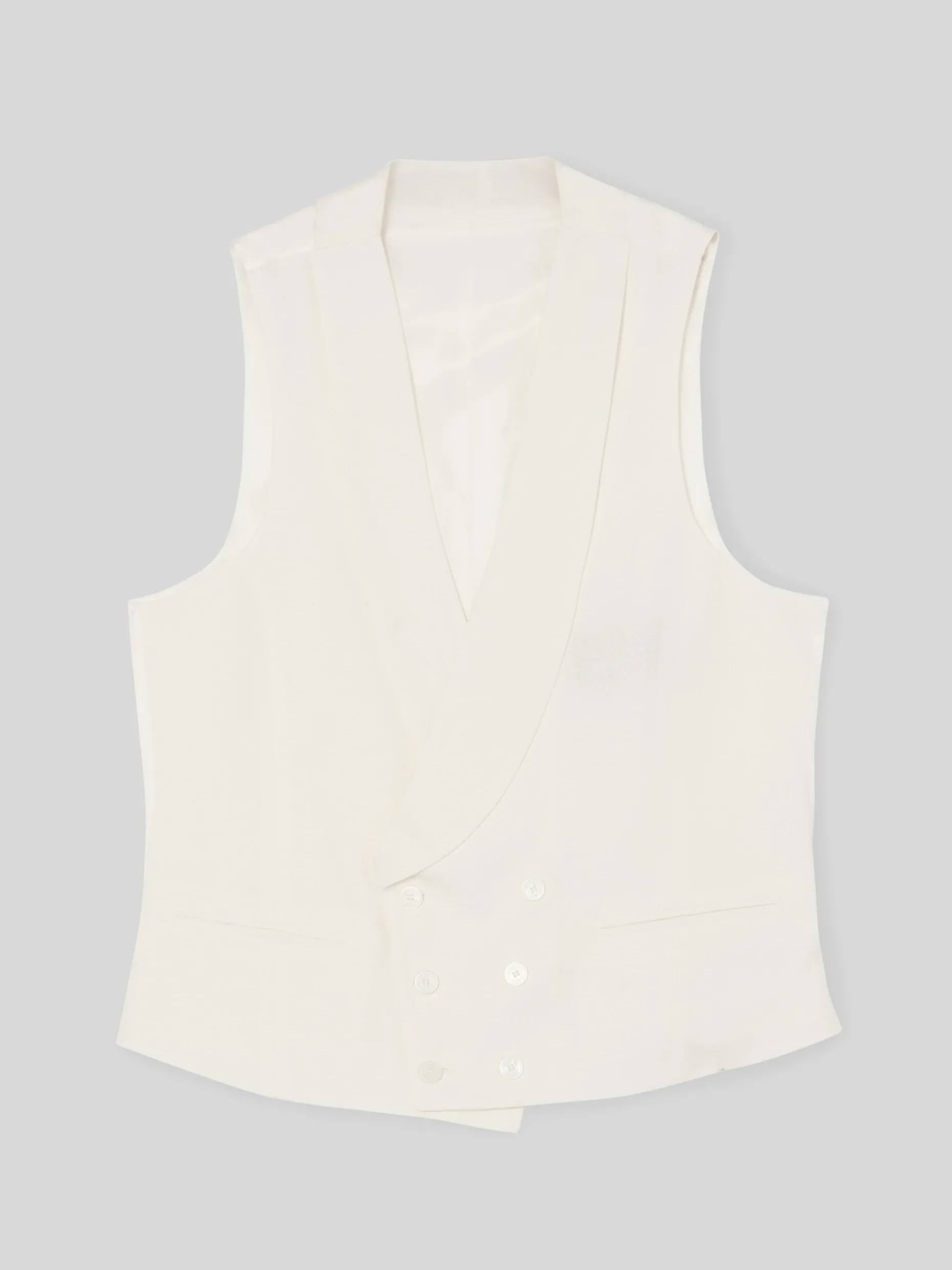 Chaleco chaque cuello redondo blanco roto