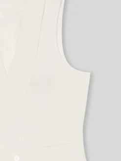Chaleco chaque cuello redondo blanco roto