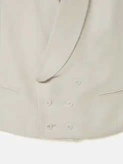 Chaleco chaque cuello redondo gris perla