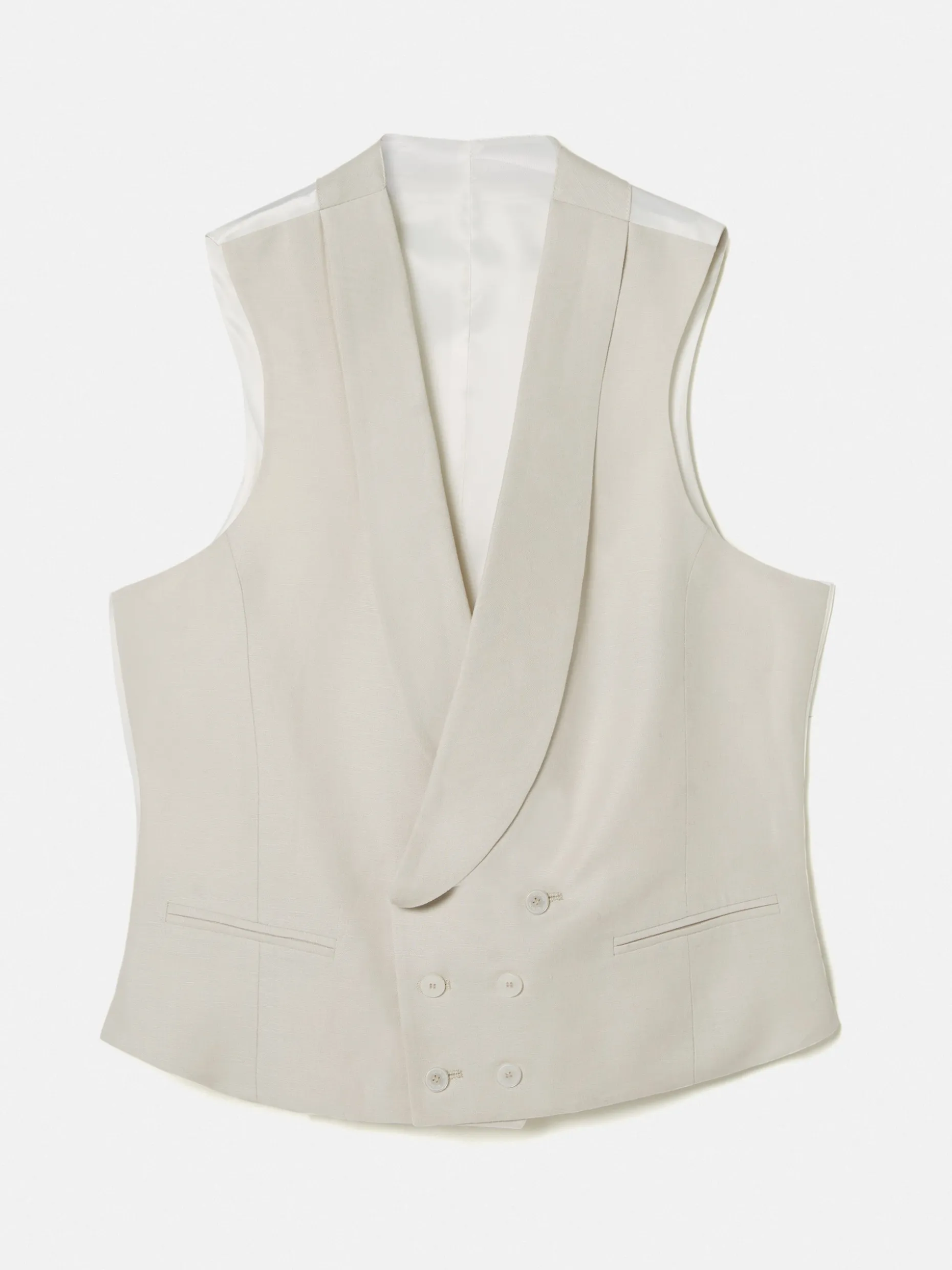 Chaleco chaque cuello redondo gris perla