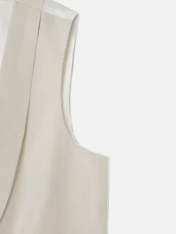 Chaleco chaque cuello redondo gris perla