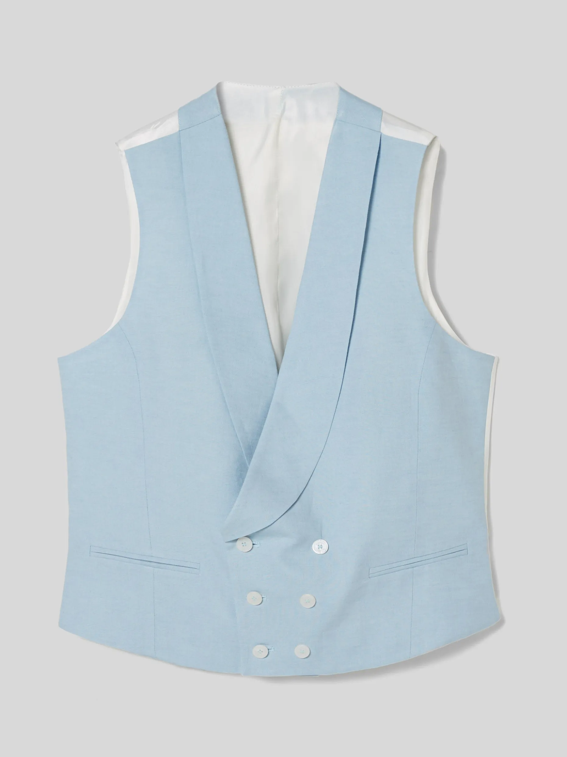 Chaleco chaque cuello redondo celeste