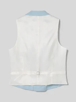 Chaleco chaque cuello redondo celeste