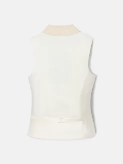 Chaleco chaque cuello redondo tierra