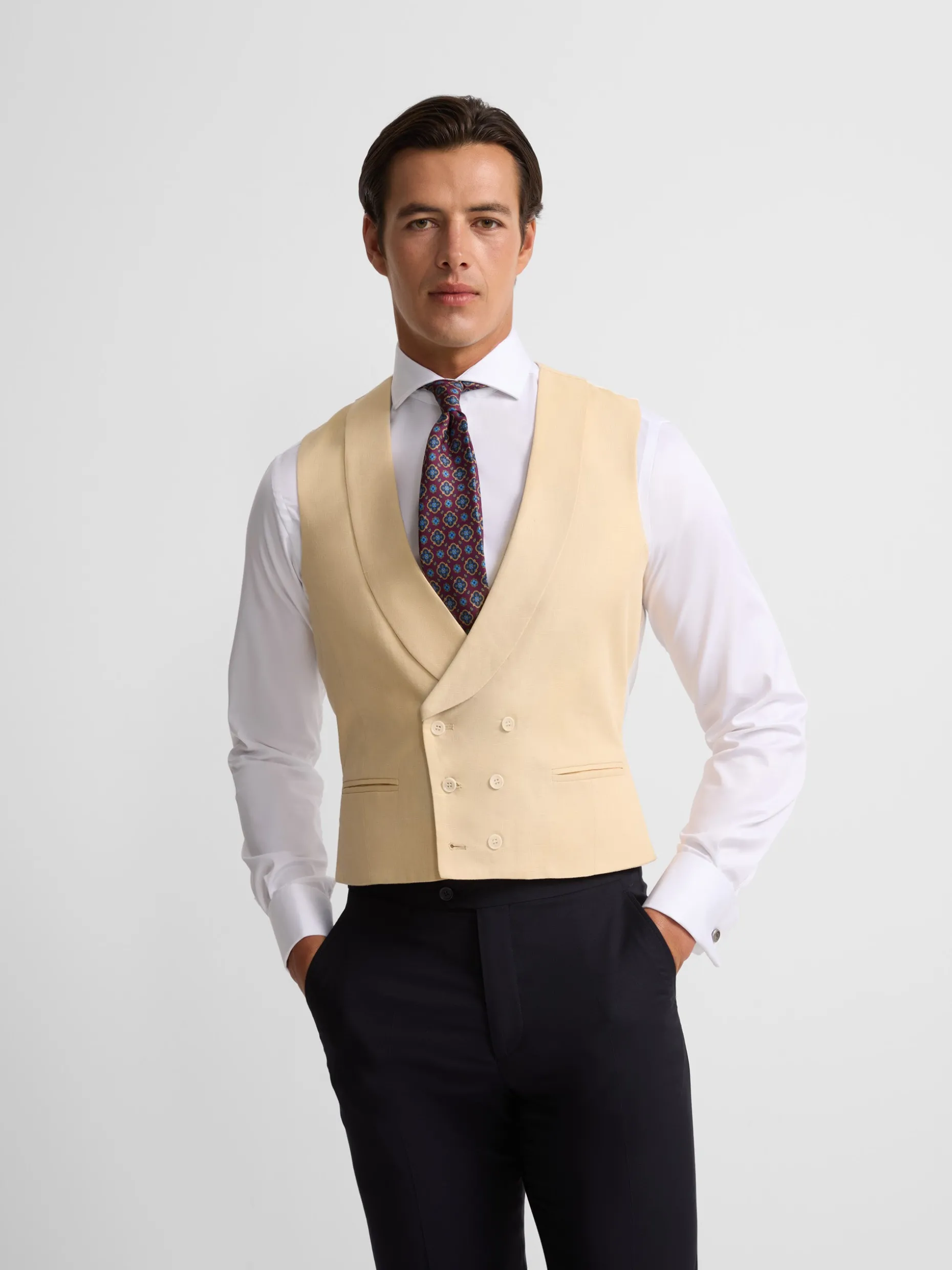 Chaleco chaque cuello redondo camel