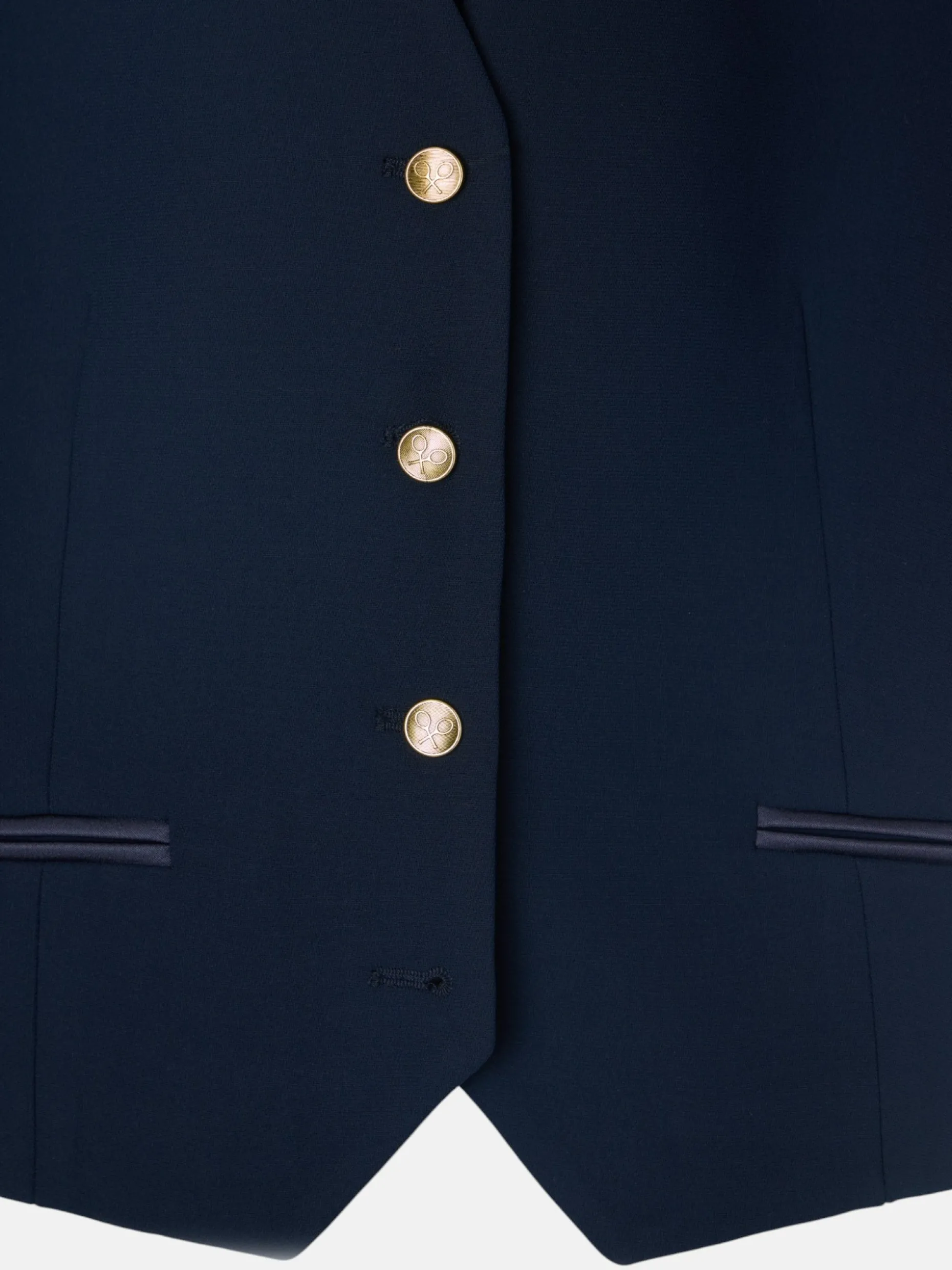 Chaleco clasico detalles saten marino
