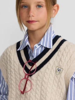 Chaleco girl punto college crudo