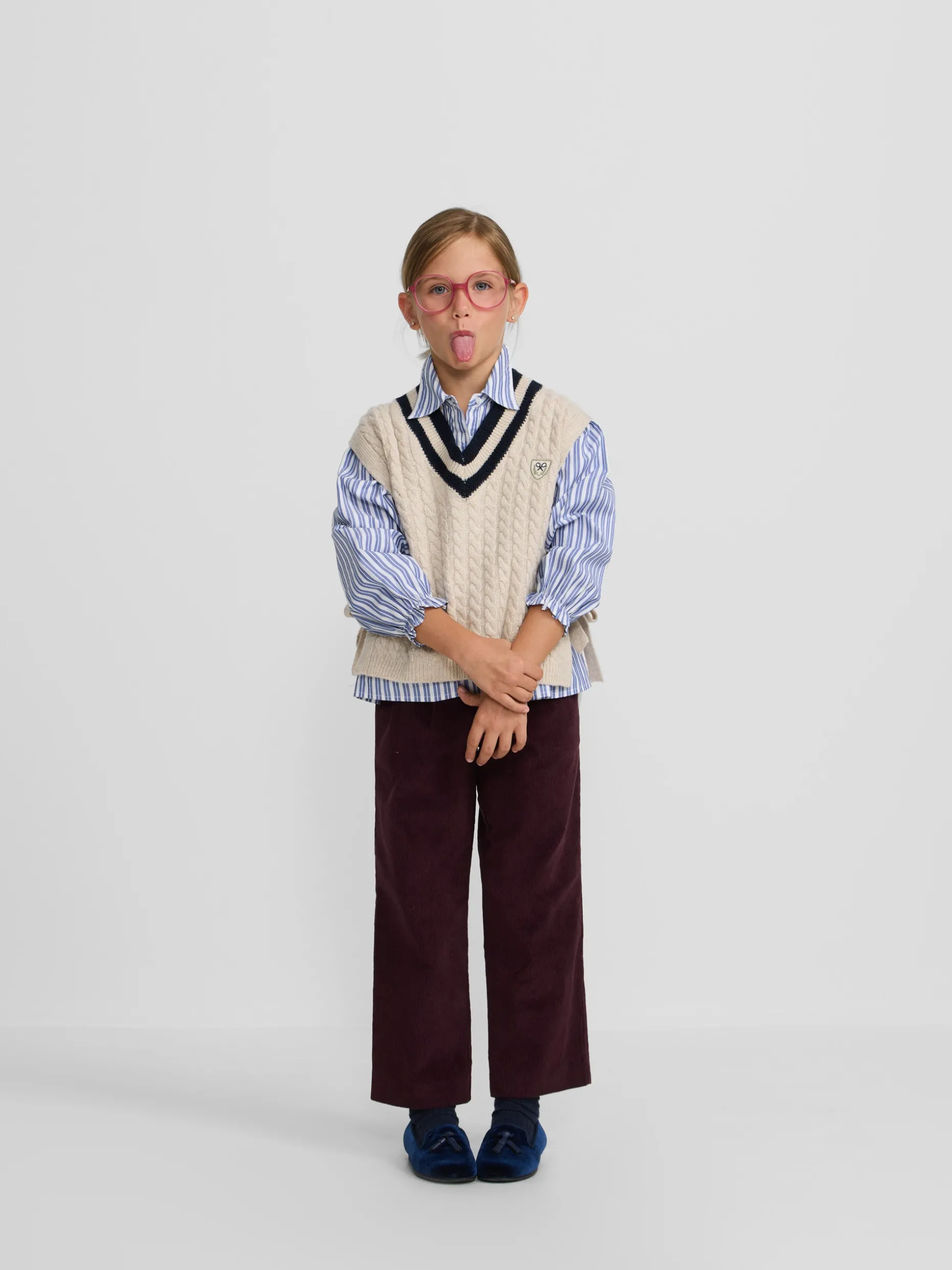 Chaleco girl punto college crudo