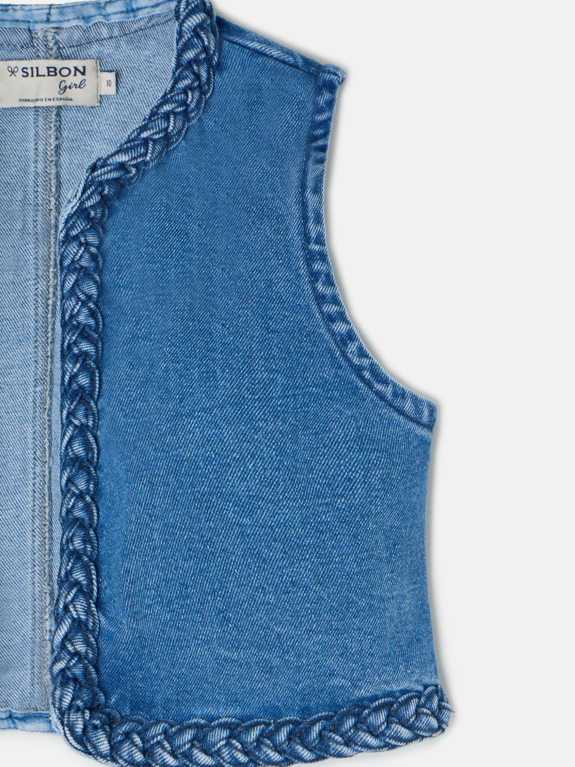 Chaleco girl trenza denim