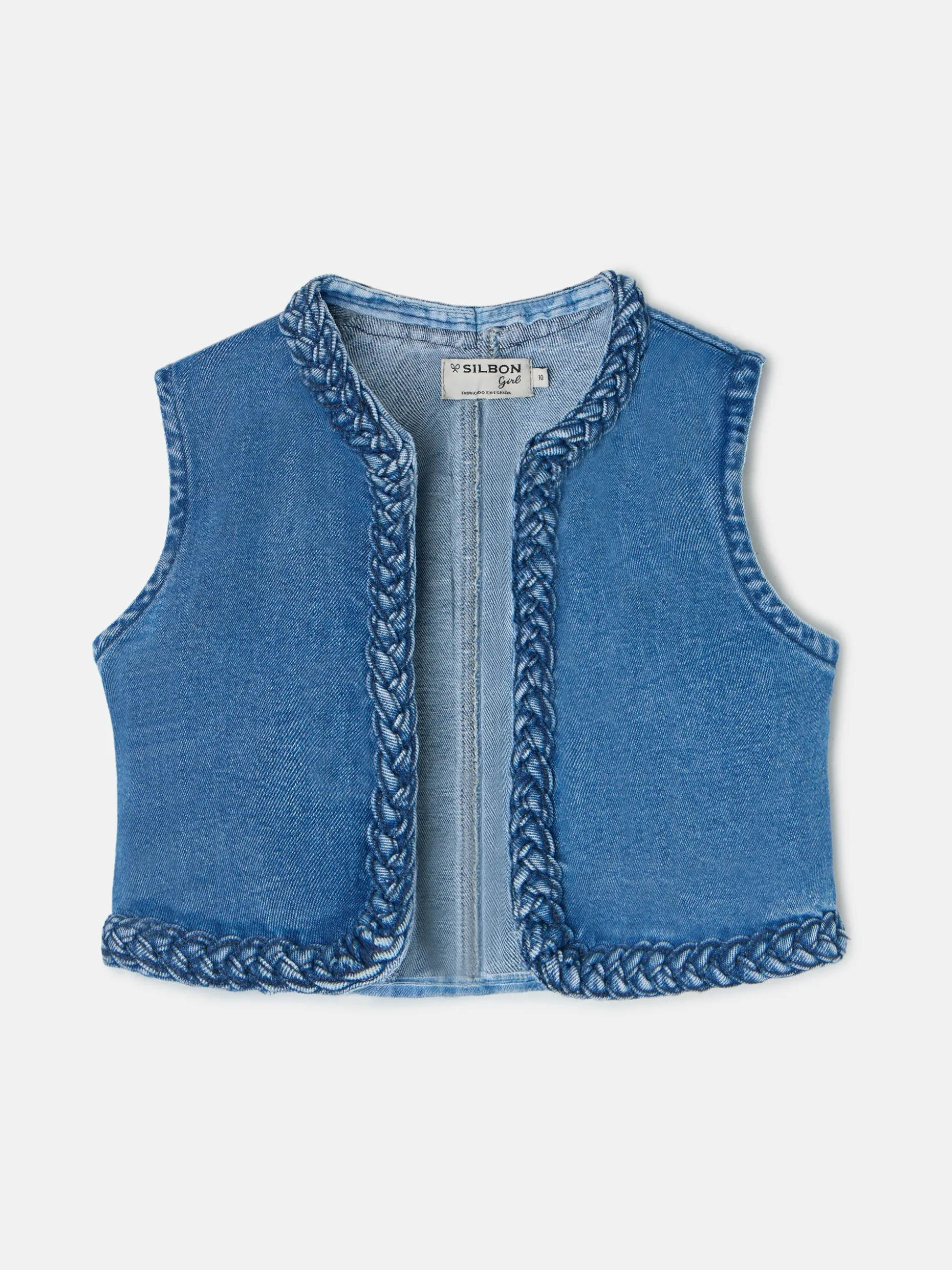Chaleco girl trenza denim