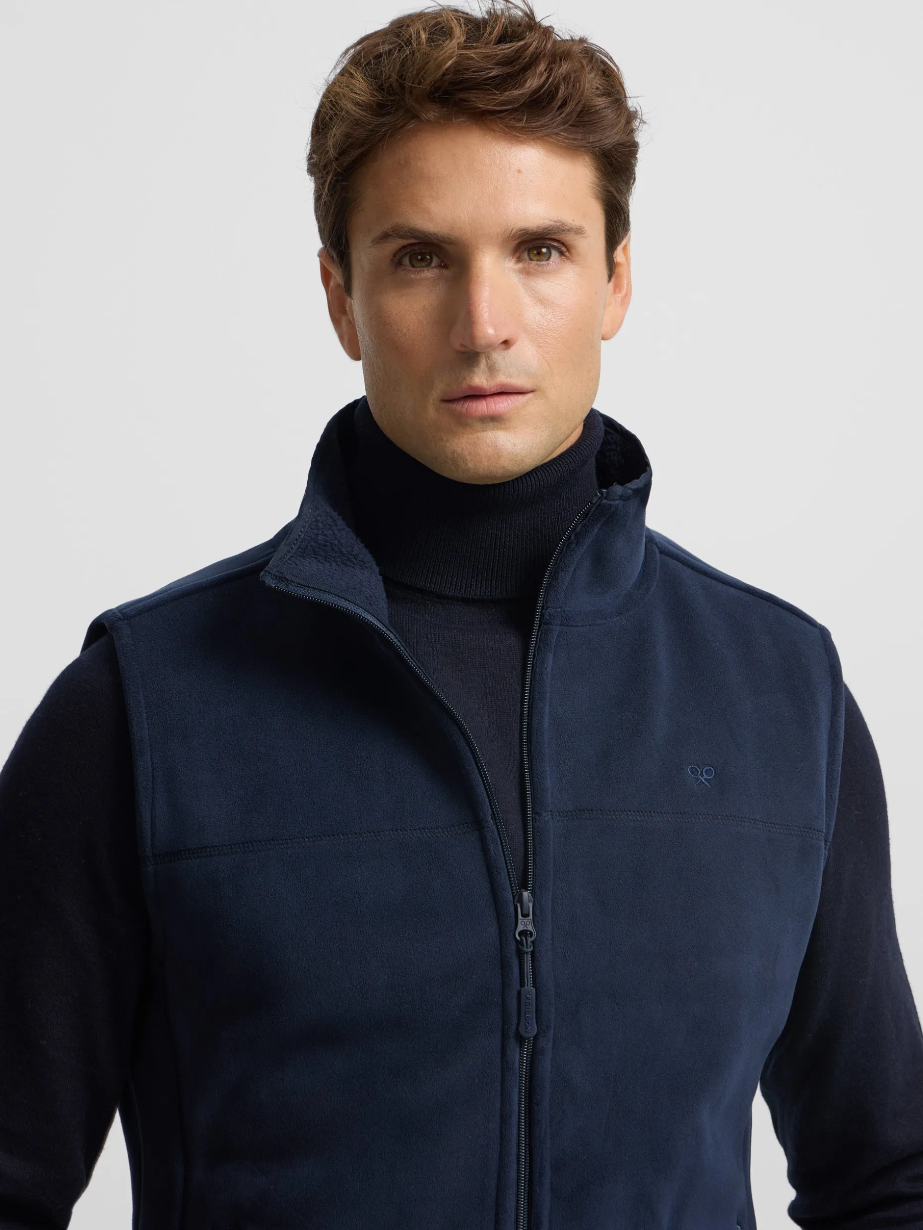 Chaleco polar clasico azul marino