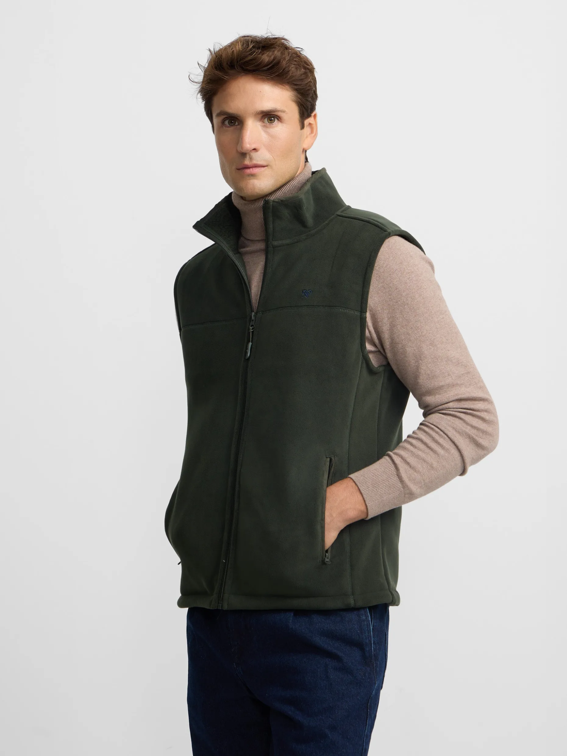 Chaleco polar clasico verde