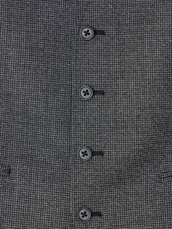 Chaleco recto traje pata de gallo gris