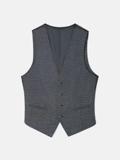 Chaleco recto traje pata de gallo gris