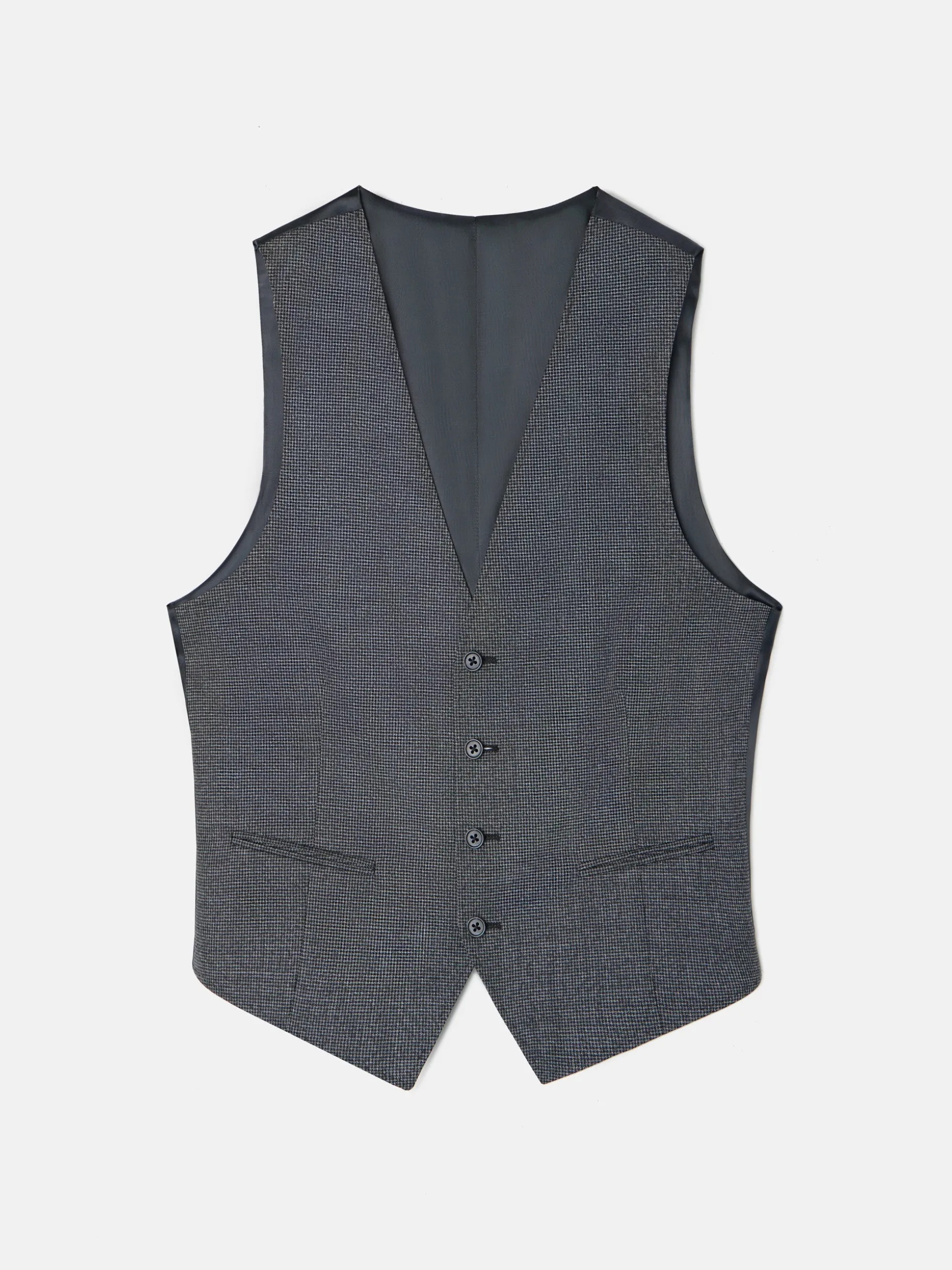 Chaleco recto traje pata de gallo gris