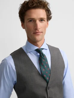 Chaleco recto traje principe de gales gris