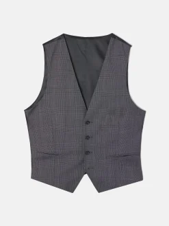 Chaleco recto traje principe de gales gris