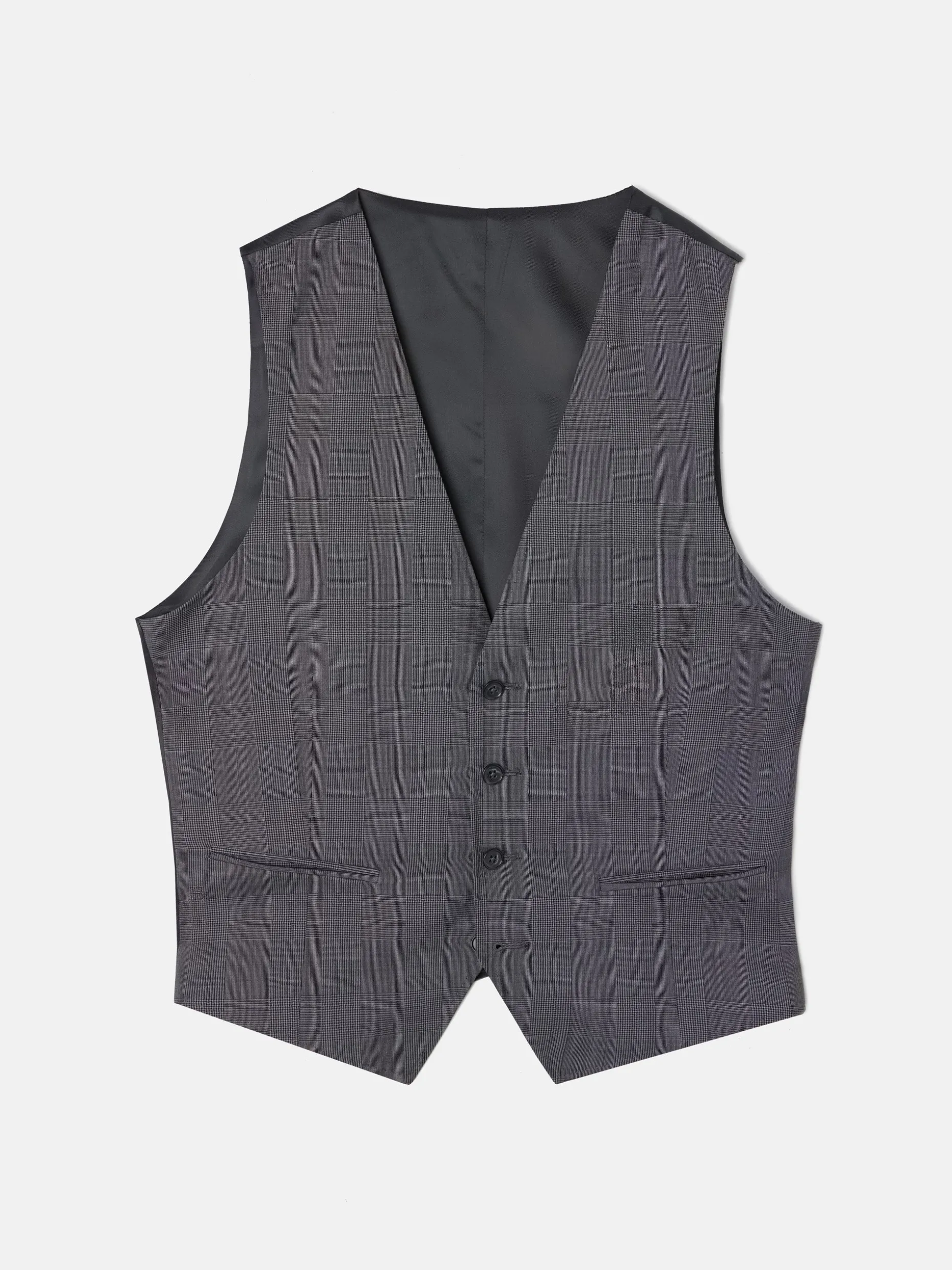 Chaleco recto traje principe de gales gris