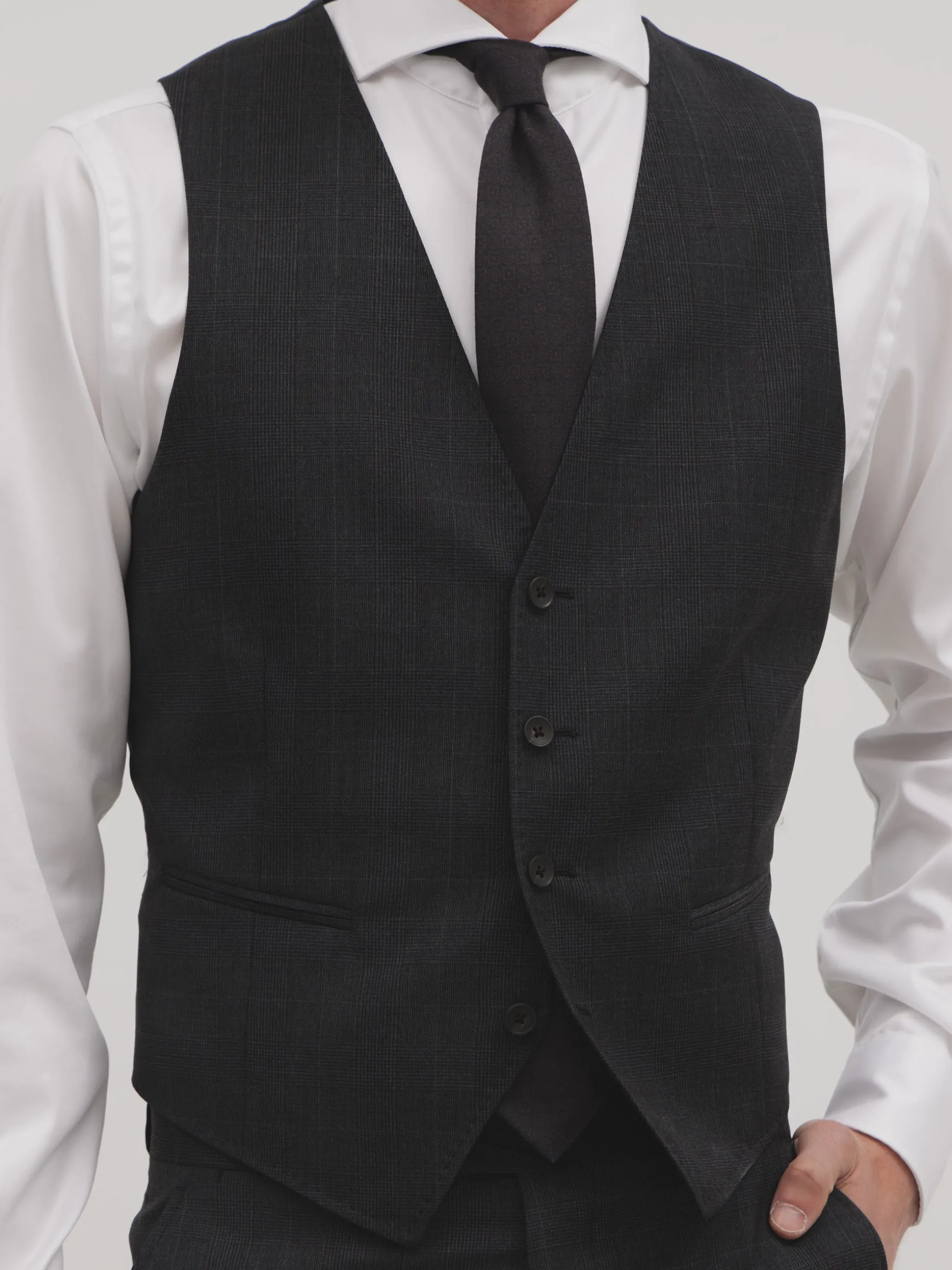 Chaleco traje principe de gales gris