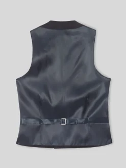 Chaleco vestir stretch cuello redondo azul marino