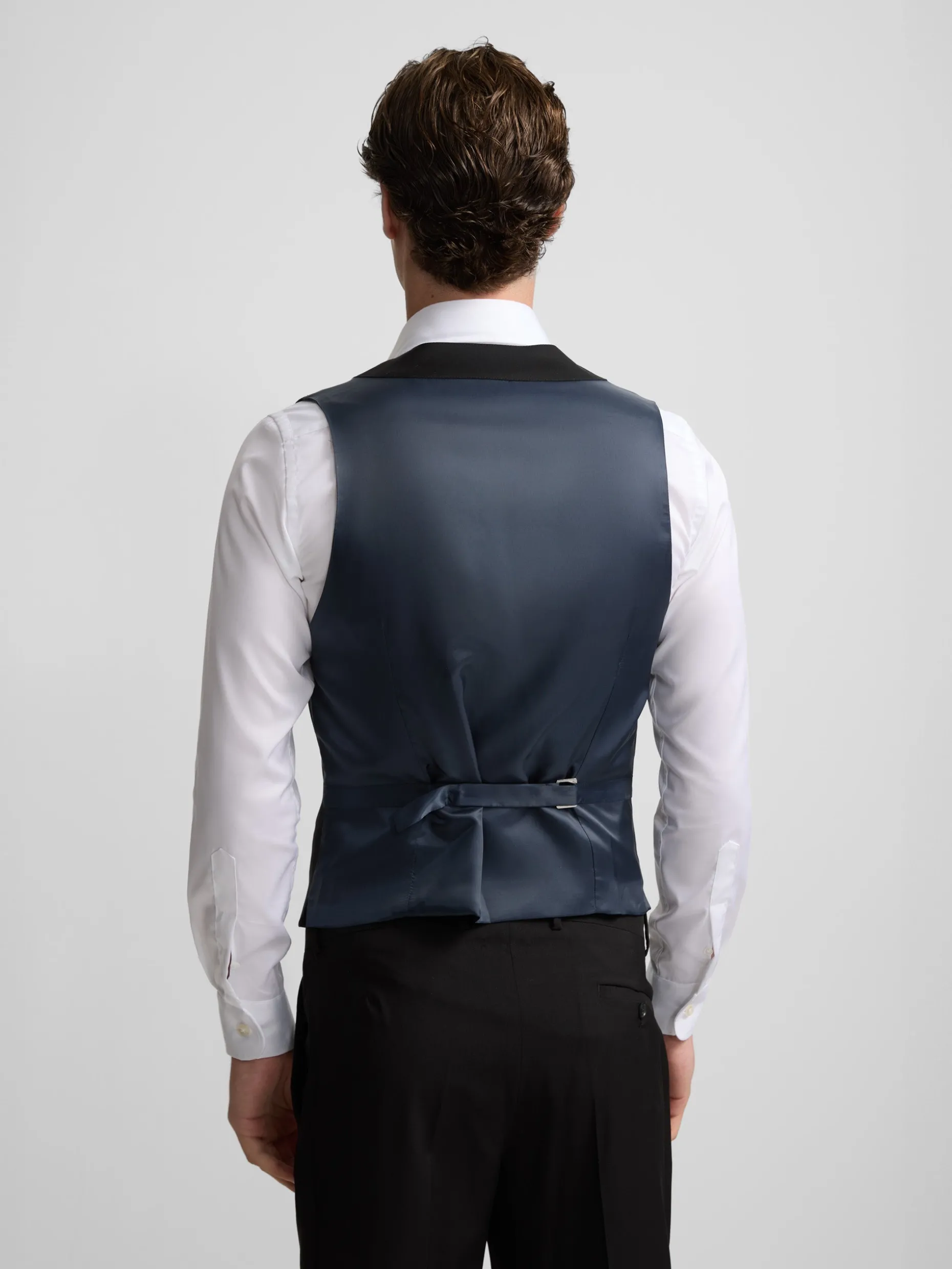 Chaleco vestir stretch cuello redondo negro