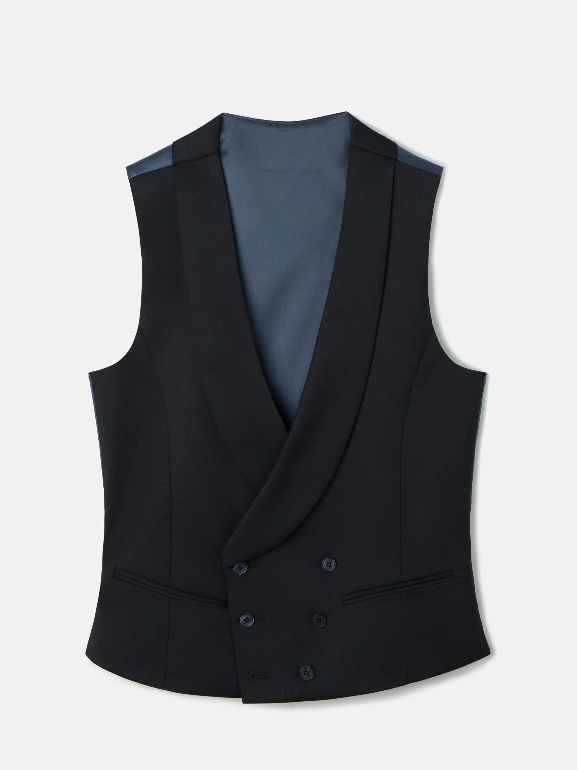 Chaleco vestir stretch cuello redondo negro