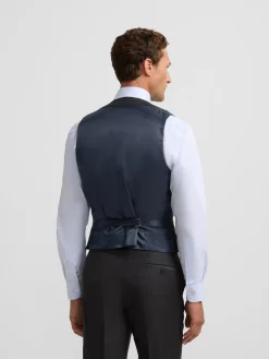Chaleco vestir stretch cuello redondo gris