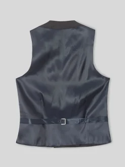 Chaleco vestir stretch cuello redondo gris