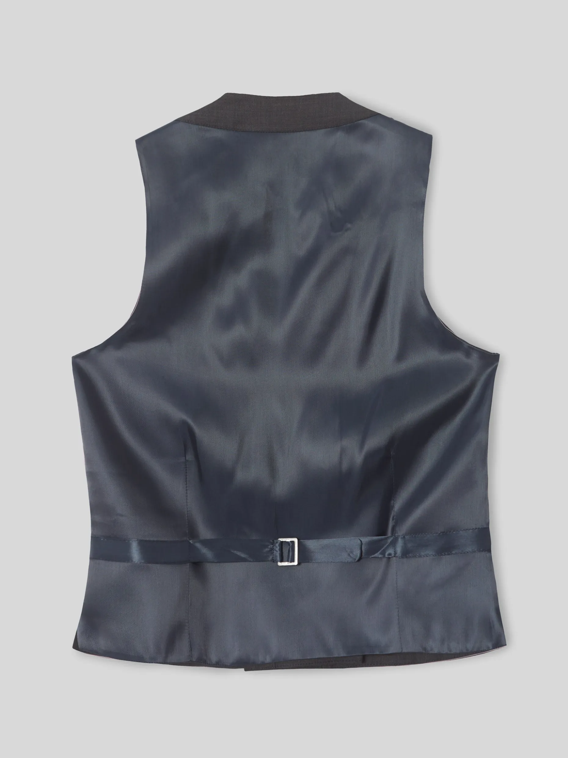 Chaleco vestir stretch cuello redondo gris
