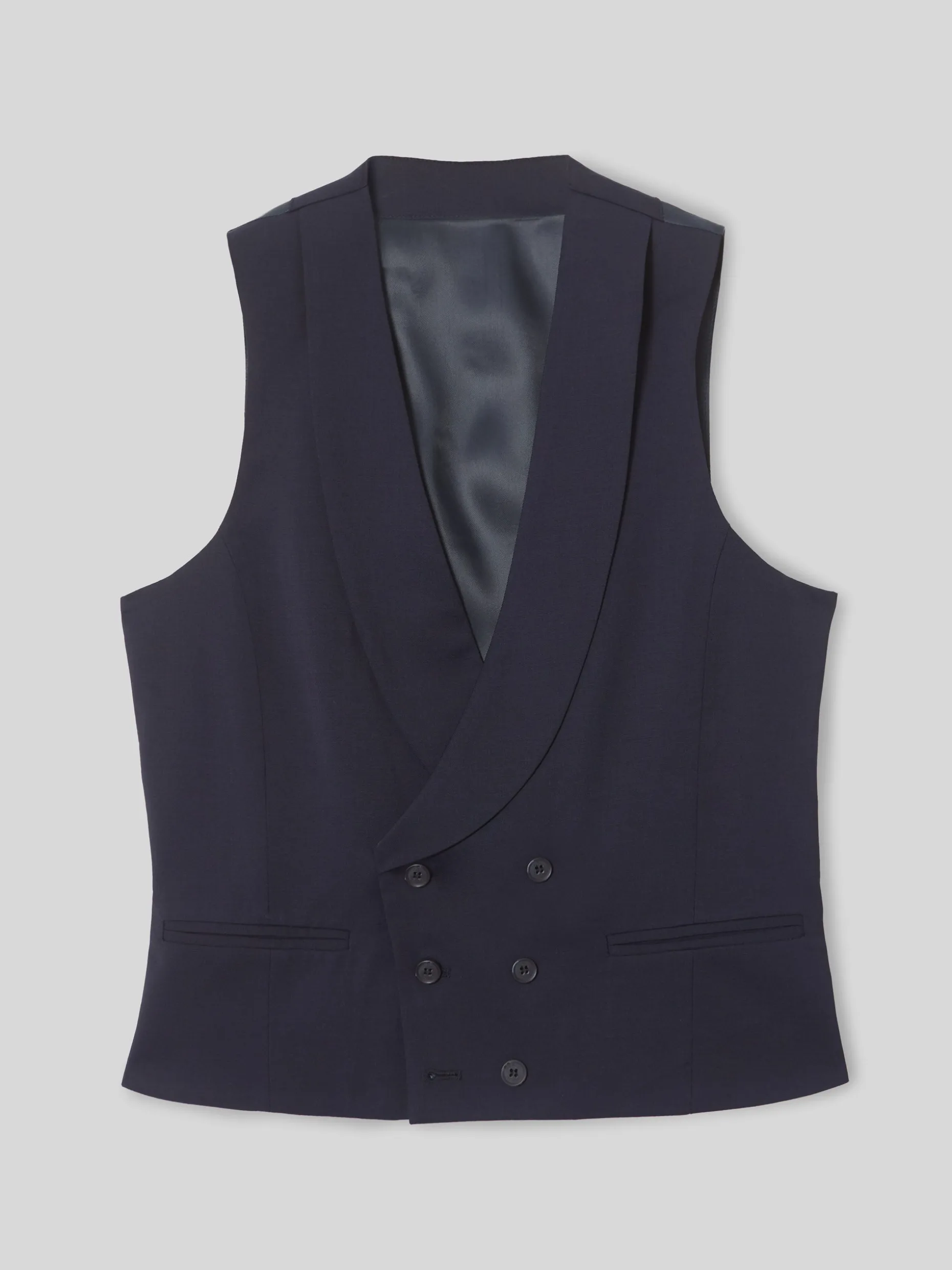 Chaleco vestir stretch cuello redondo azul claro