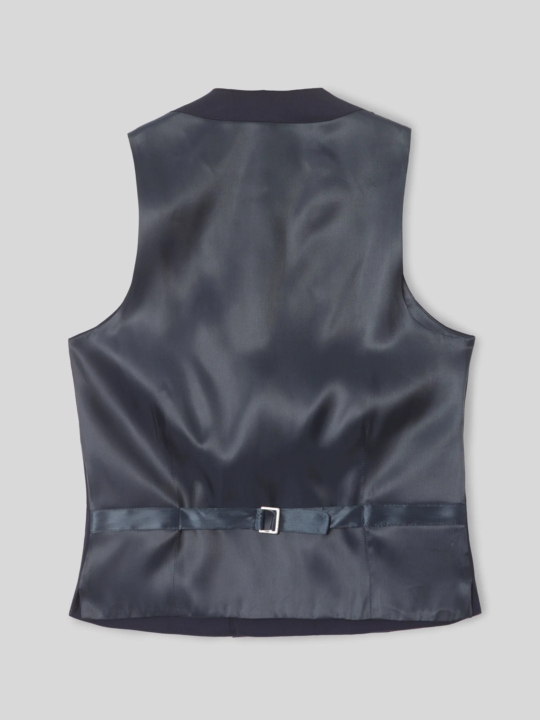 Chaleco vestir stretch cuello redondo azul claro