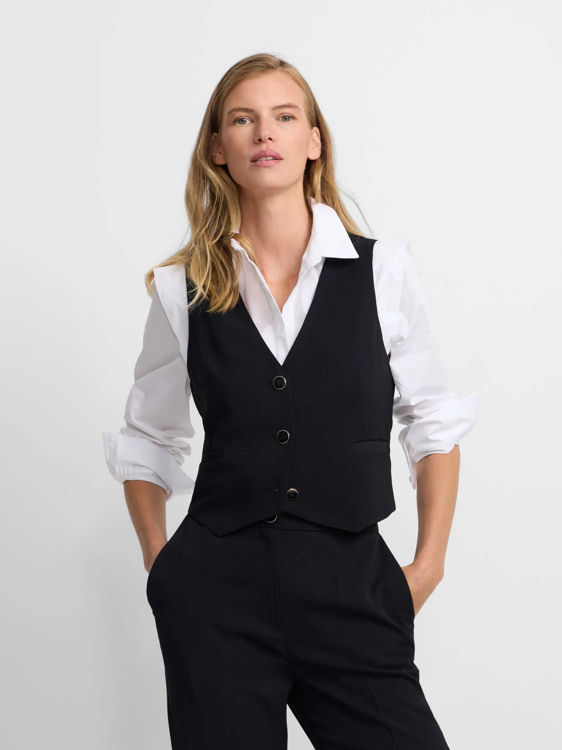 Chaleco woman clasico sastre negro