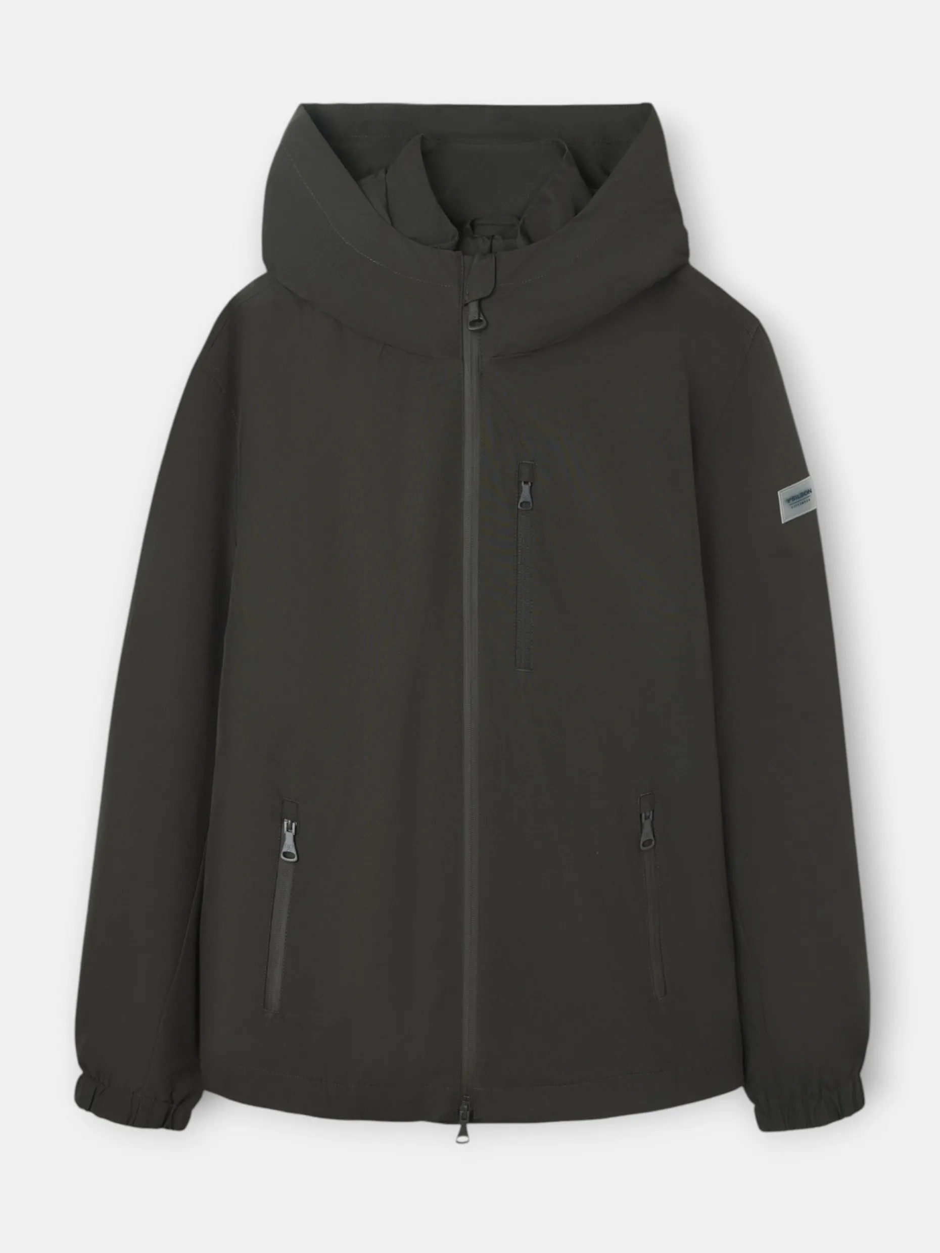 Chaqueta capucha cortavientos verde