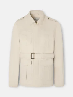 Chaqueta cinturon beige
