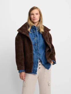 Chaqueta corta pelo marron