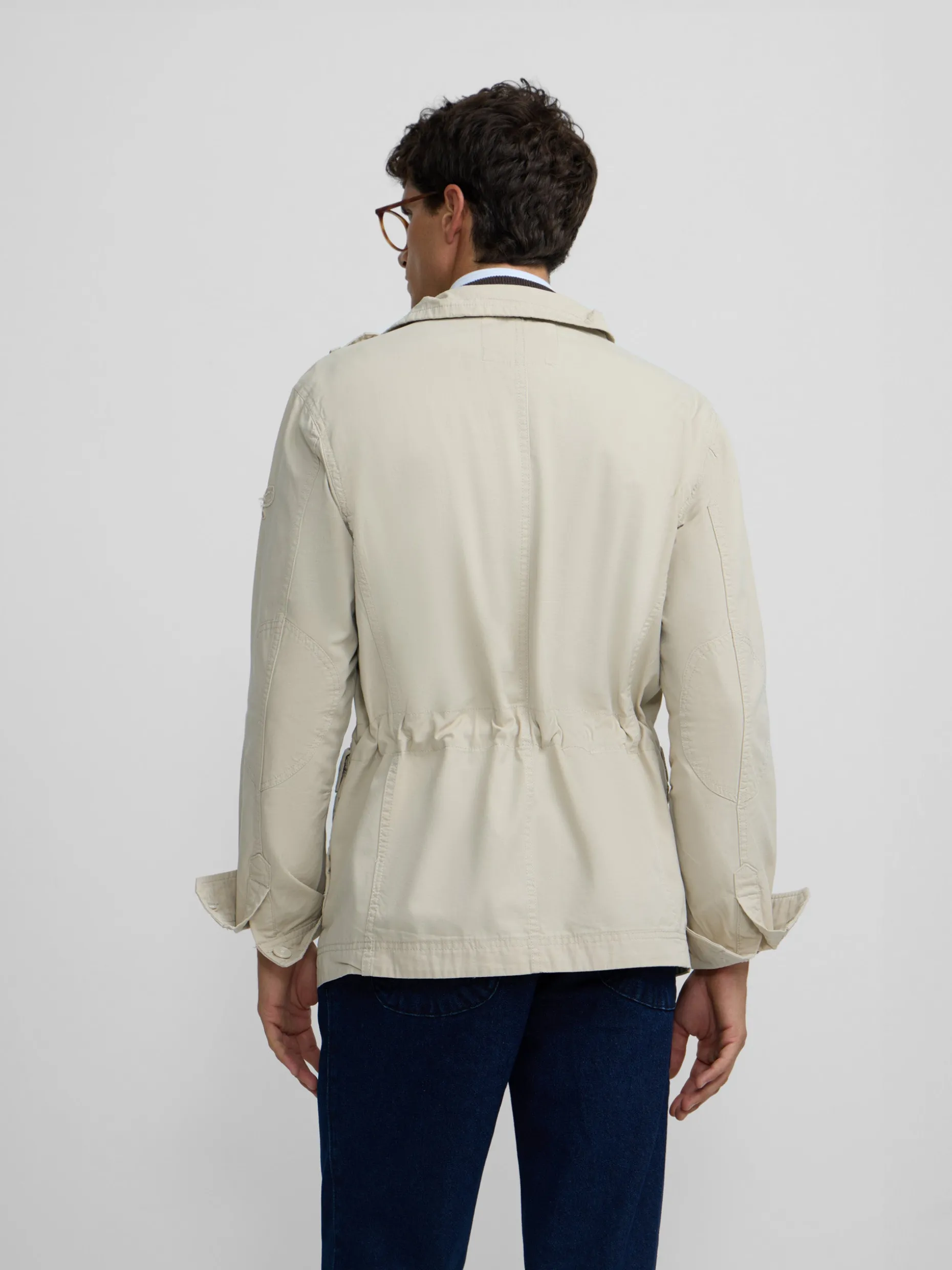 Chaqueta militar parches dye beige