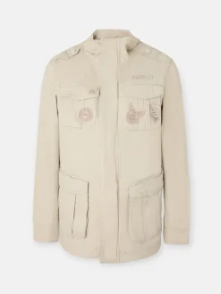 Chaqueta militar parches dye beige
