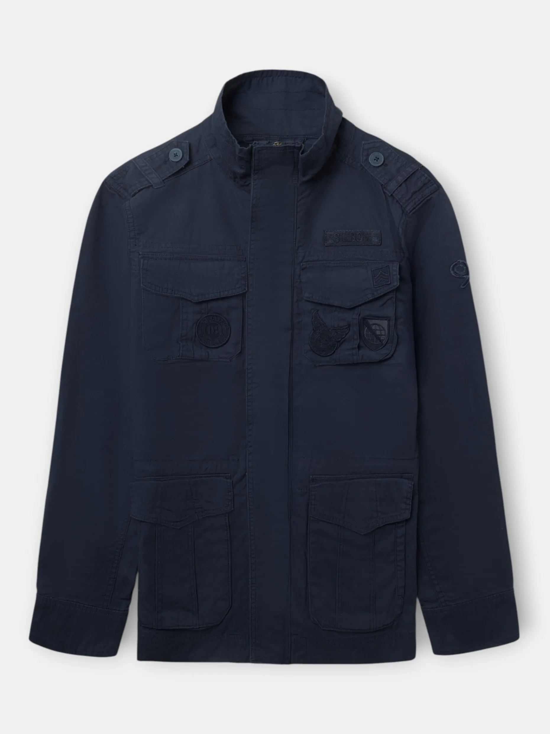 Chaqueta militar parches dye azul marino