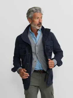 Chaqueta militar parches dye azul marino