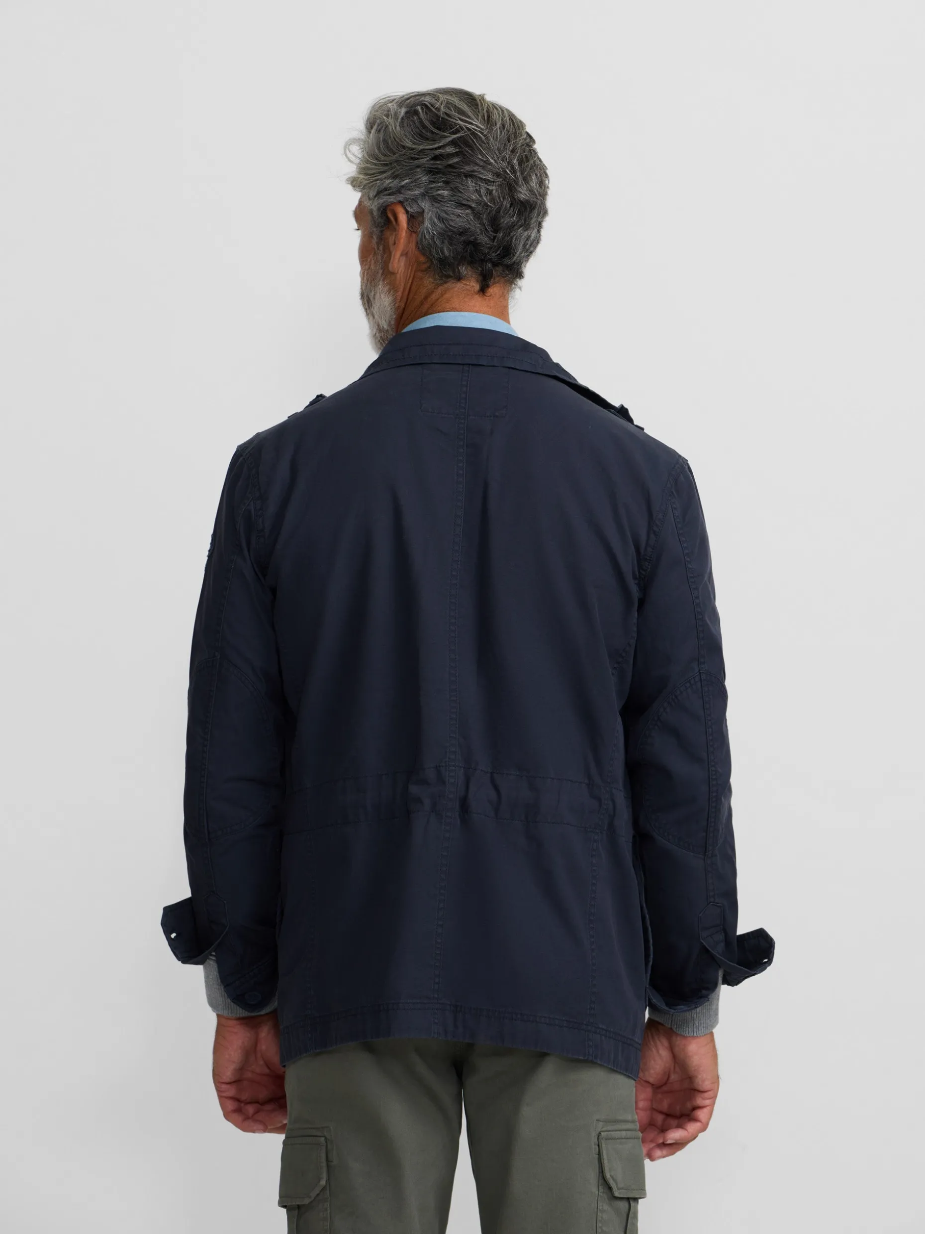 Chaqueta militar parches dye azul marino