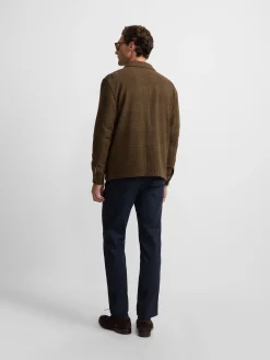 Chaqueta principe de gales bolsillos marron