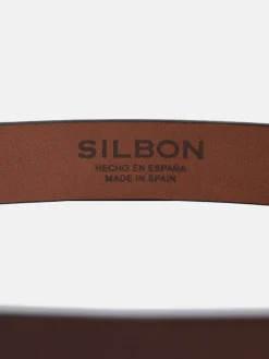Cinturon piel hebilla redonda