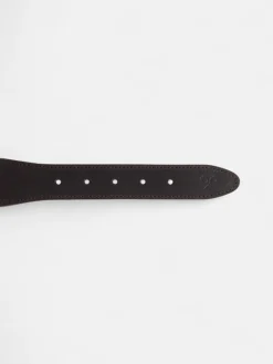Cinturon piel lona azul indigo