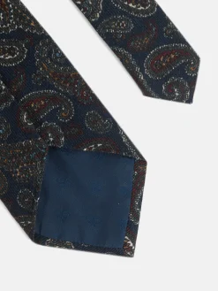 Corbata cachemira azul marino