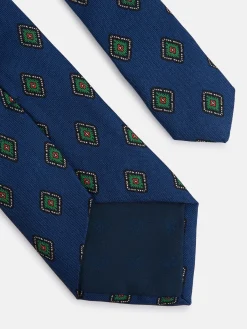 Corbata detalle rombo azul marino