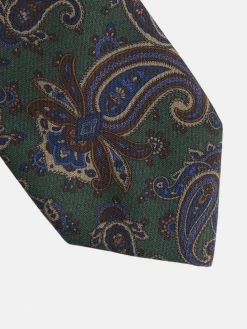 Corbata estampada pasley verde